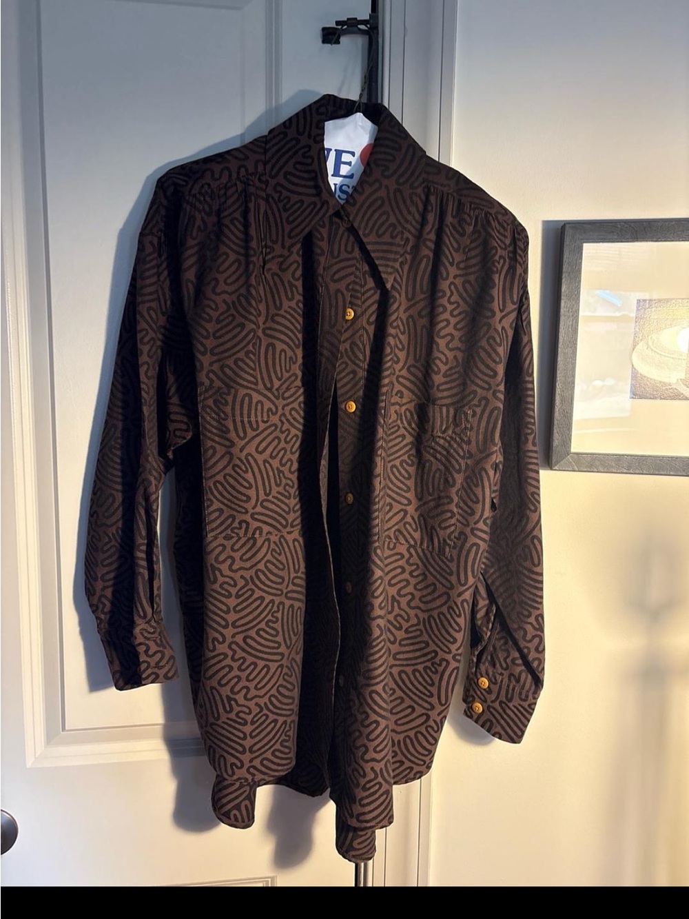 Ilana Kohn Black and Brown Patterned Button-Up Shirt